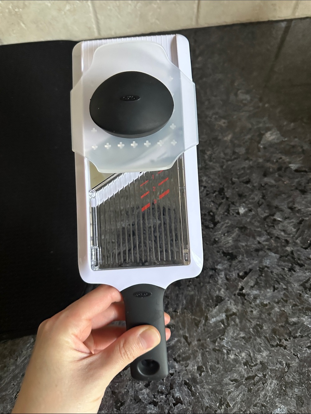OXO White and Black Handheld Mandoline Slicer